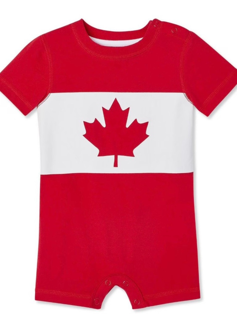 George Baby Short Sleeve Canada Romper Front Graphic Snap 6-12 Months